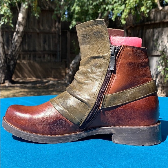 Jafa 2129 Olive & Brown Ankle Boots Size 37 - Picture 2 of 10